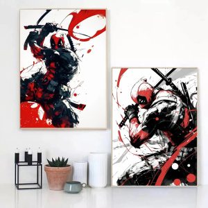 Deadpool Artistic Poster – Wall art samurai mode 2 in 1