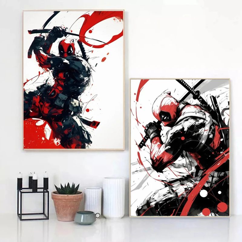 Deadpool Artistic Poster – Wall art samurai mode 2 in 1