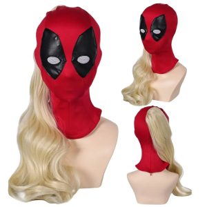 Lady Deadpool Costume Mask with Attached Wig
