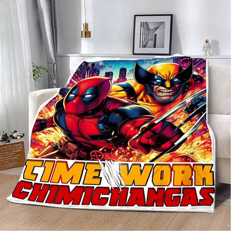Wolverine & Deadpool Fleece Throw – Hypoallergenic Warmth