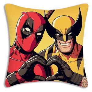 Deadpool & Wolverine Heart Hands Cushion Cover