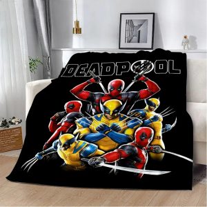 Wolverine & Deadpool Humour Throw – Machine-Washable Convenience