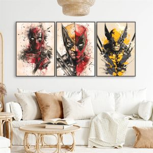 3 in 1 Deadpool & Wolverine Poster for Streamers – Background Décor
