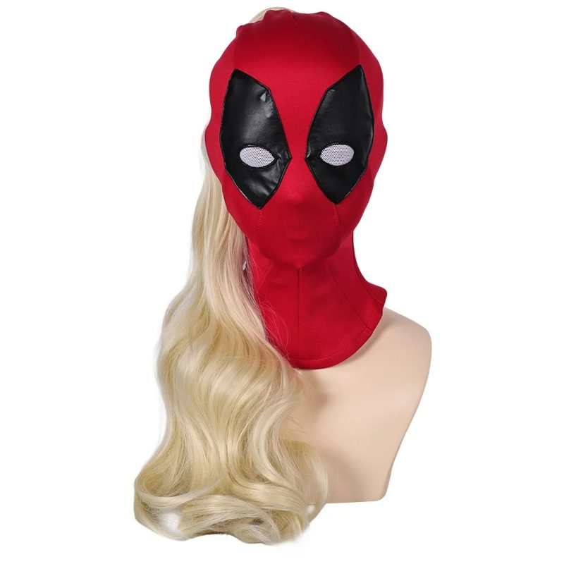 Lady Deadpool Costume Mask with Attached Wig - Image 2