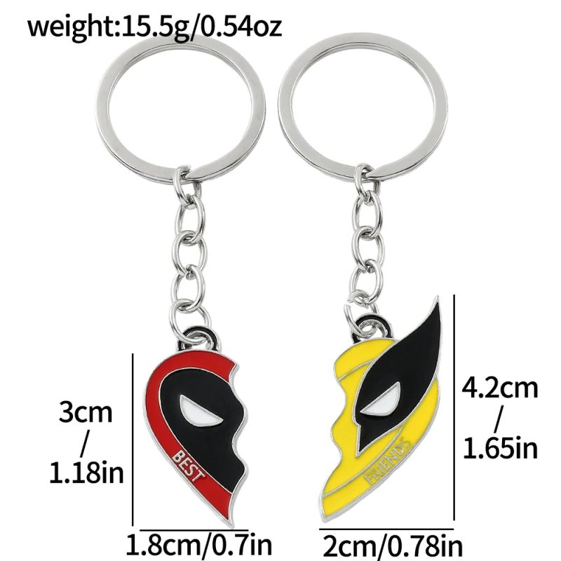 Deadpool/Wolverine Heart Keyring - Image 2