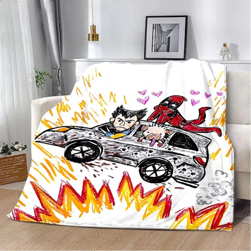 Wolverine & Deadpool Fleece Throw – Durable Anti-Pilling Tech