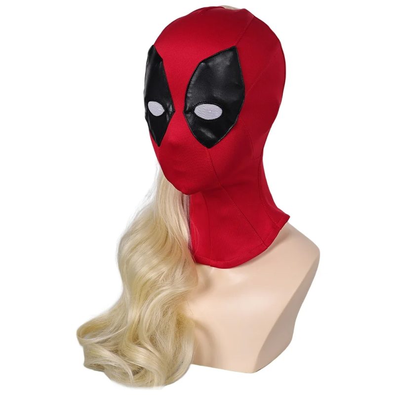 Lady Deadpool Costume Mask with Attached Wig - Image 4