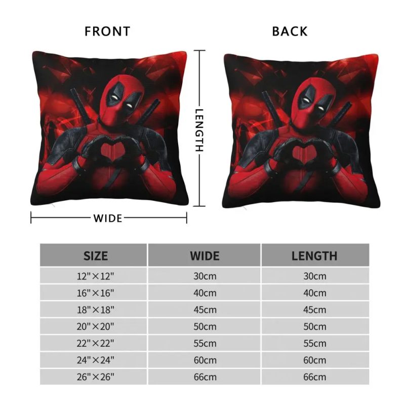 Deadpool Heart Hands Cushion Cover - Image 3
