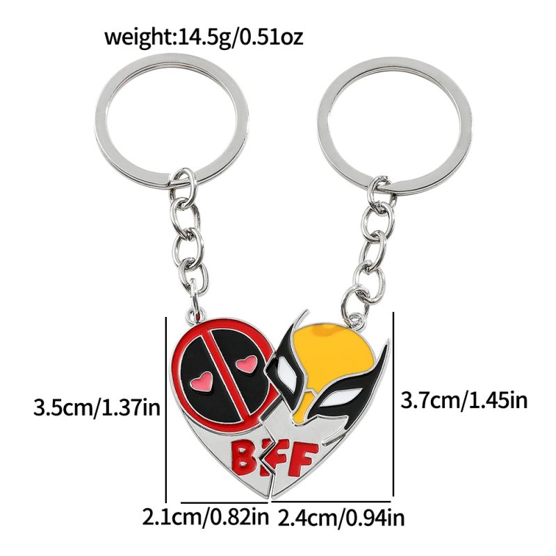 Deadpool & Wolverine Stylised Heart Keyring - Image 4