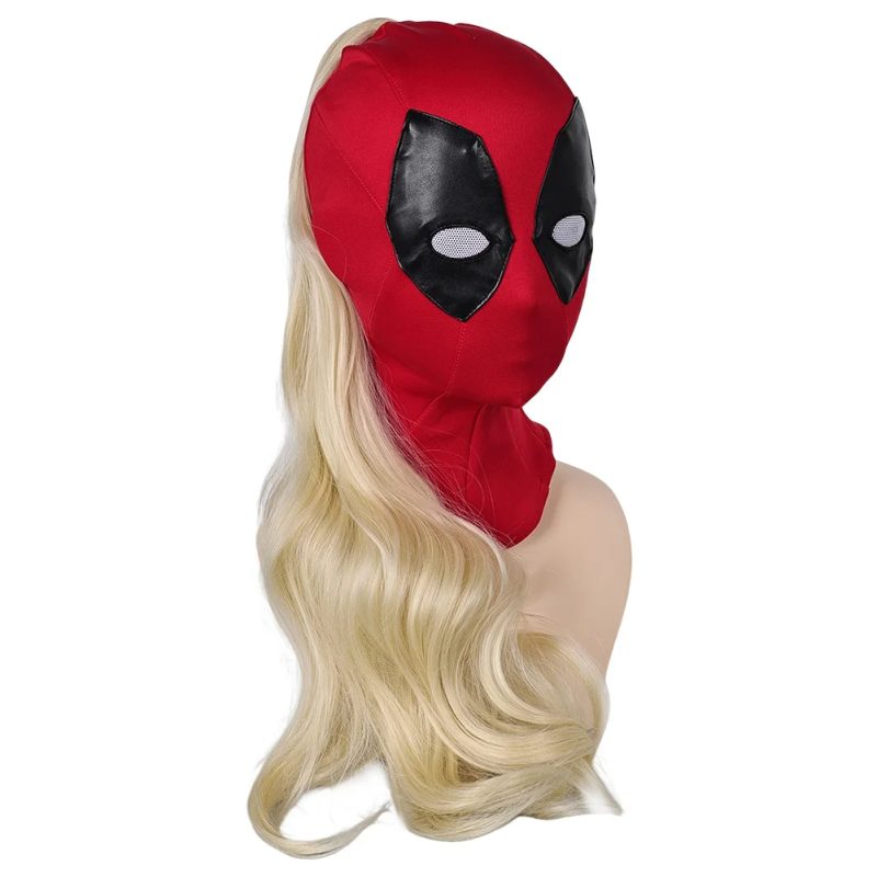 Lady Deadpool Costume Mask with Attached Wig - Image 5