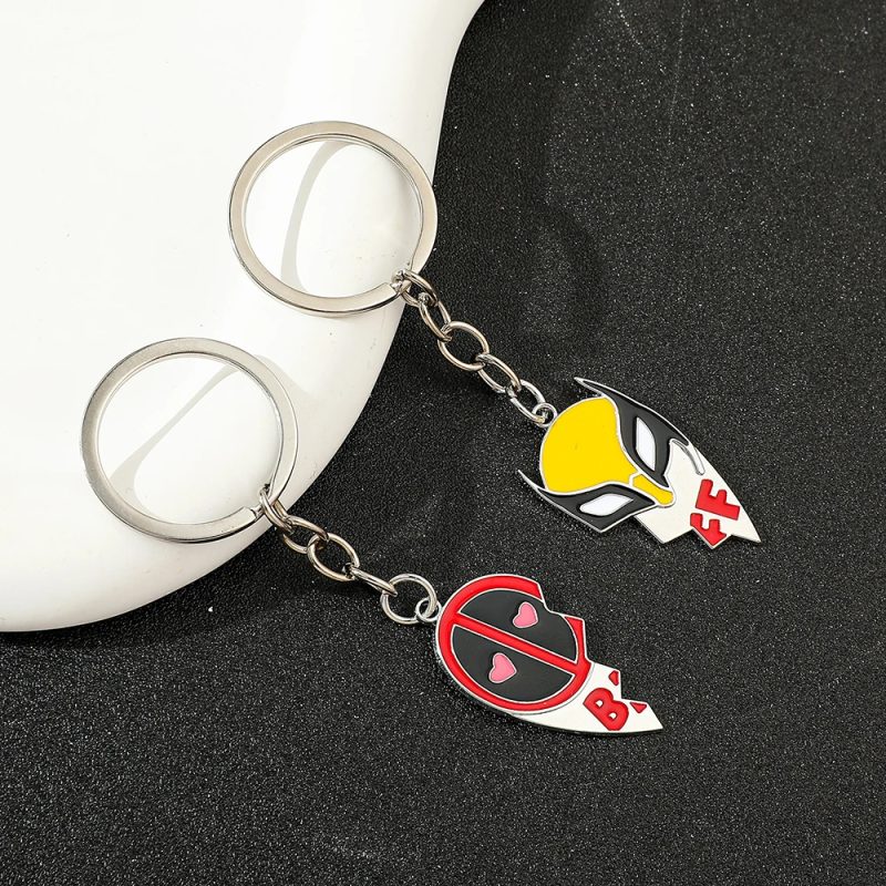 Deadpool & Wolverine Stylised Heart Keyring - Image 3