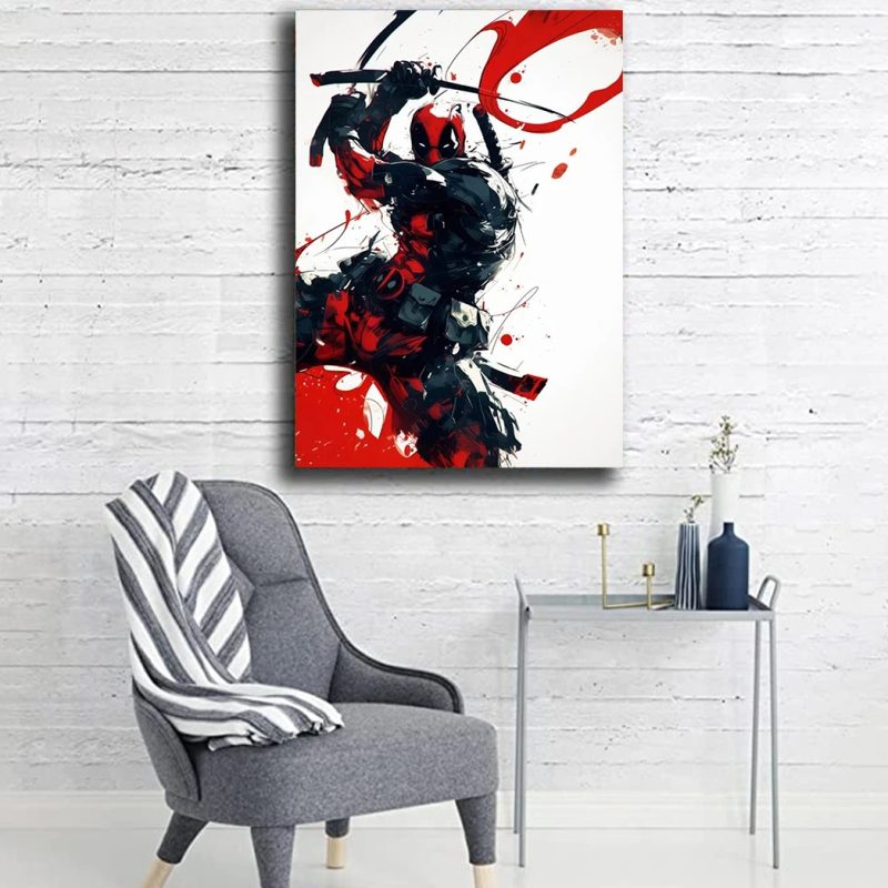 Deadpool Artistic Poster – Wall art samurai mode 2 in 1