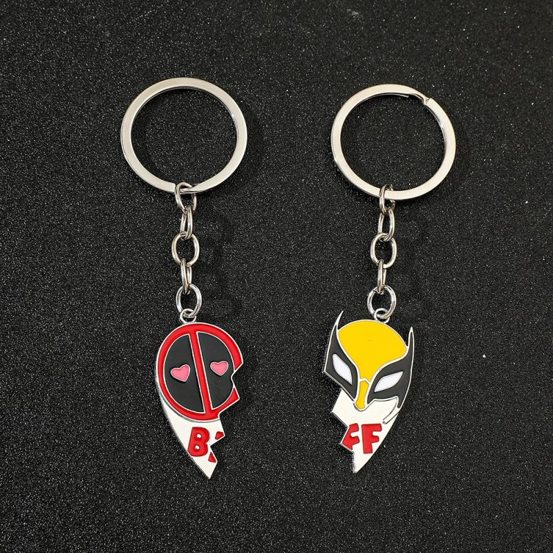 Deadpool & Wolverine Stylised Heart Keyring - Image 2