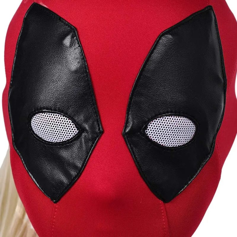 Lady Deadpool Costume Mask with Attached Wig - Image 6