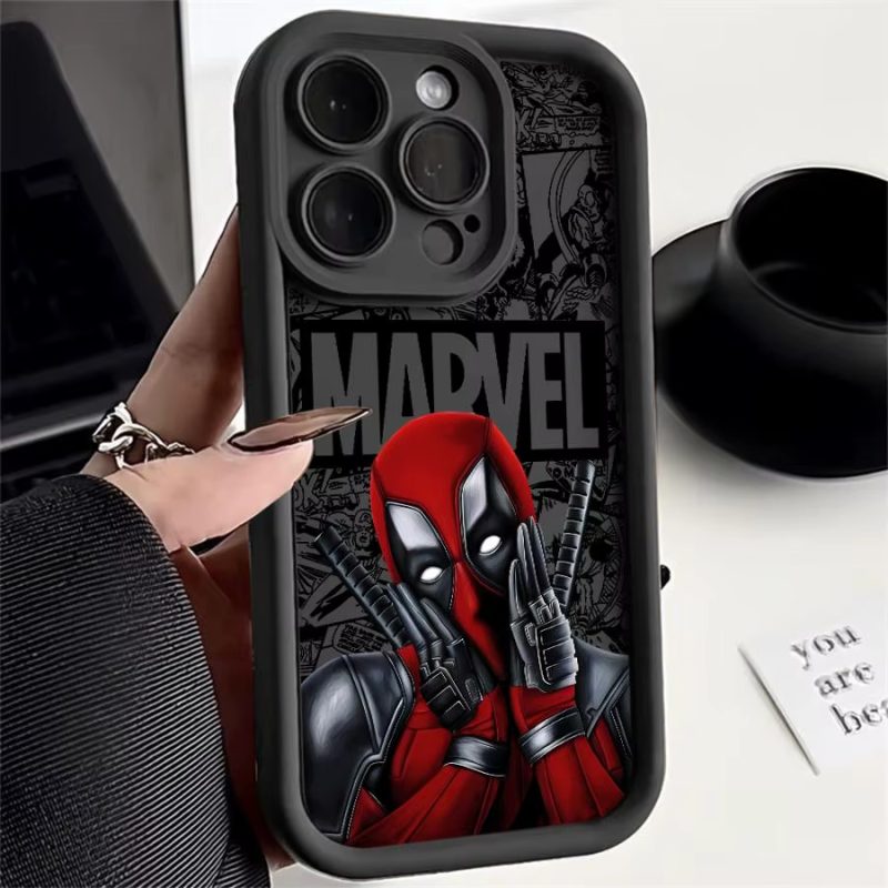 Deadpool Matte Black iPhone Case - Image 2