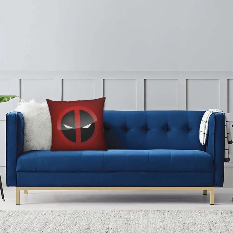Deadpool Cushion Cover – Iconic Marvel Logo - Image 3