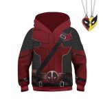 Deadpool Costume Hoodie with Best Friends Necklaces