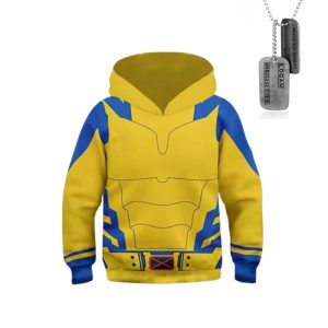 Wolverine Costume Hoodie with Dog Tags - Logan Style