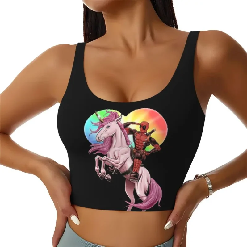 Deadpool Riding Unicorn Crop Top - Magical Merc Adventure - Image 3