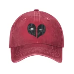Deadpool Heart Logo Washed Baseball Cap - Vintage Merc Love