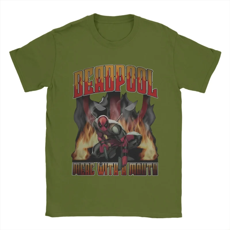 Deadpool "Merc with a Mouth" Action Flames T-Shirt - Image 6