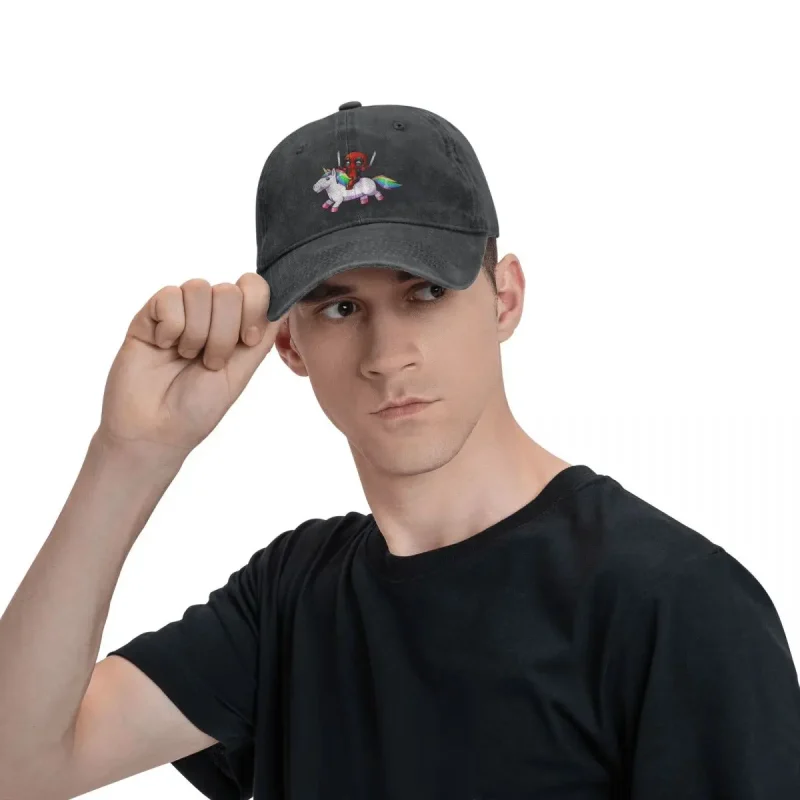 Deadpool Riding Unicorn Baseball Cap - Whimsical Merc Style - Image 5