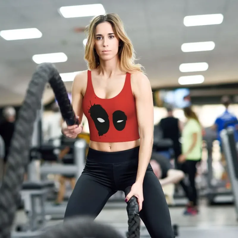 Deadpool Mask Crop Top - Iconic Merc Style - Image 2