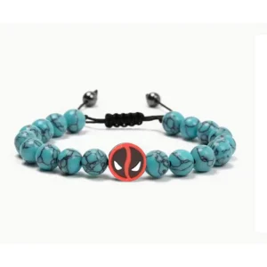 Deadpool Adjustable Beaded Bracelet