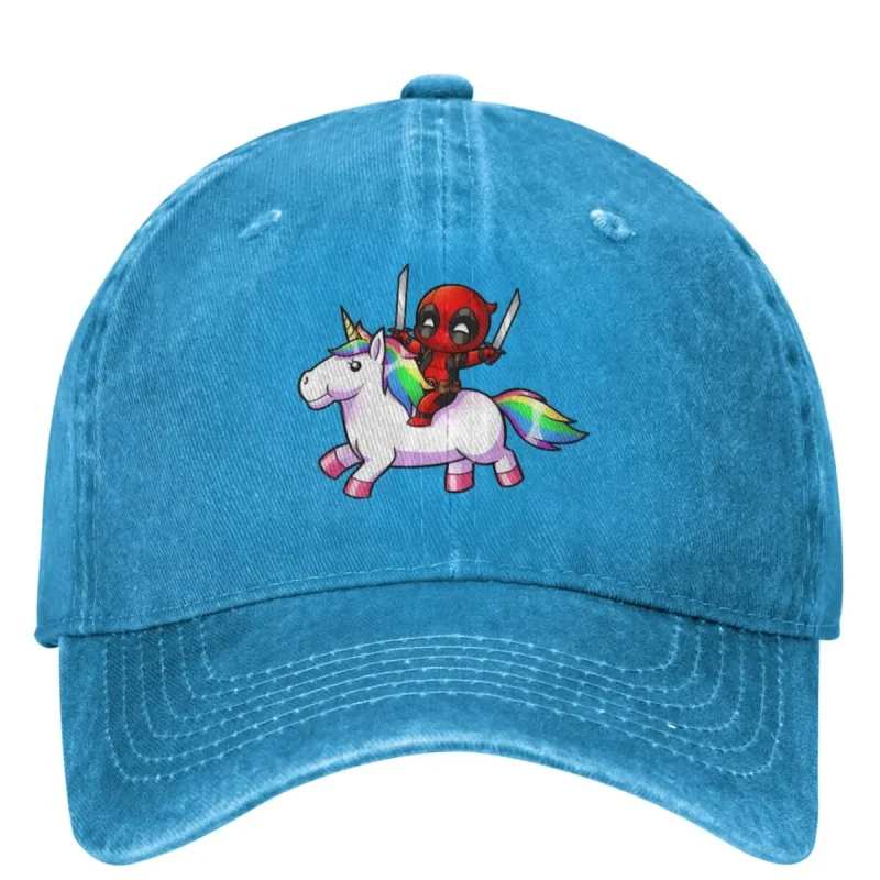 Deadpool Riding Unicorn Baseball Cap - Whimsical Merc Style - Image 8