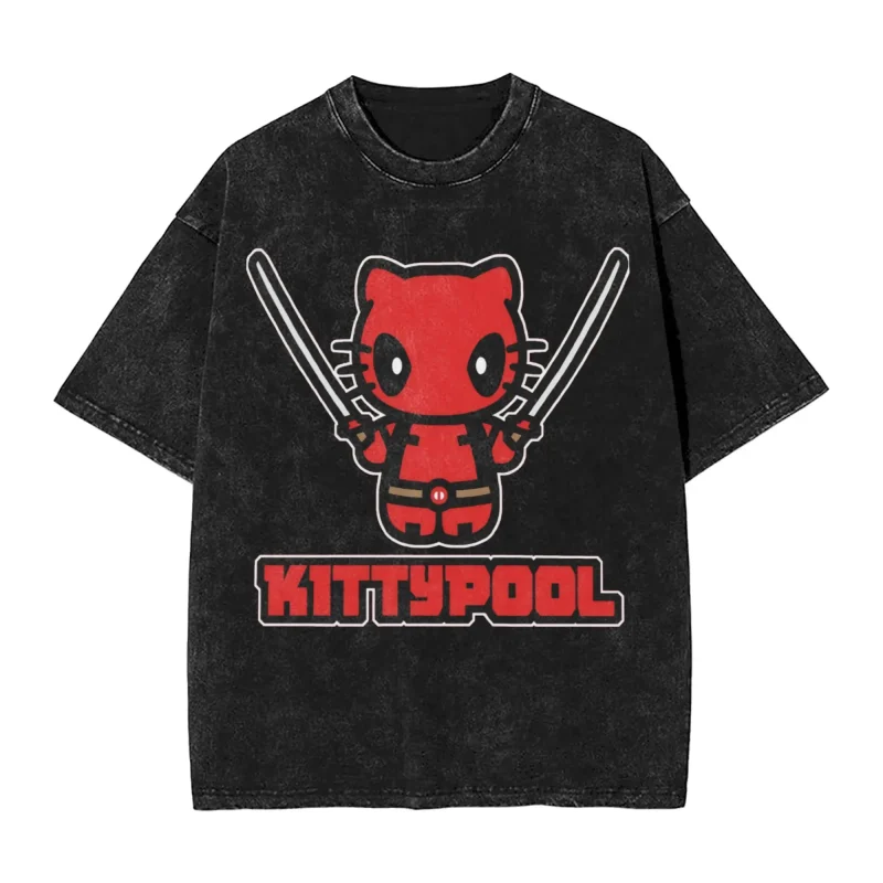 Kittypool – Deadpool Meets Hello Kitty T-Shirt - Image 2