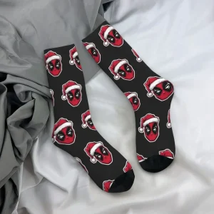 Christmas Deadpool Socks - Festive Merc Footwear