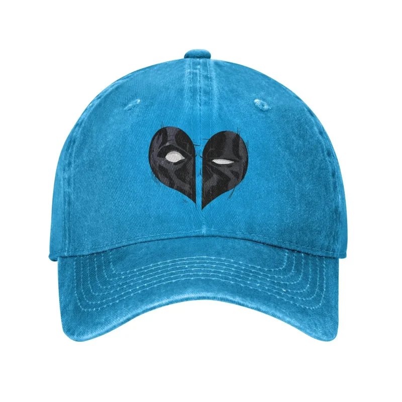Deadpool Heart Logo Washed Baseball Cap - Vintage Merc Love - Image 10