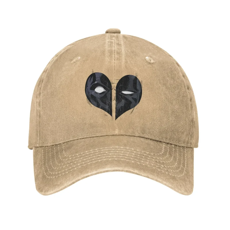 Deadpool Heart Logo Washed Baseball Cap - Vintage Merc Love - Image 8