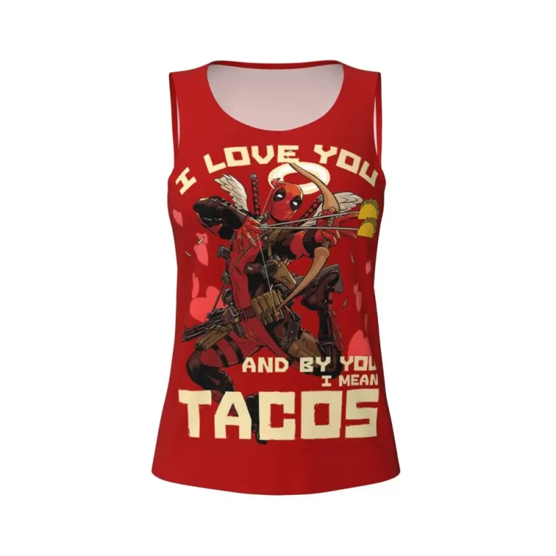 Deadpool "I Love You and By That I Mean Tacos" Tank Top - Image 4