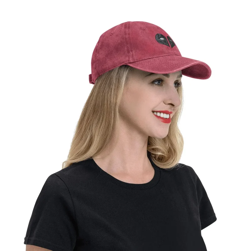 Deadpool Heart Logo Washed Baseball Cap - Vintage Merc Love - Image 5