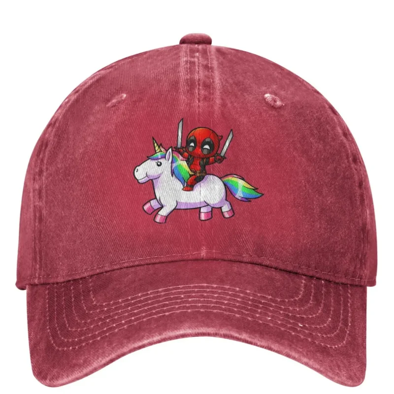 Deadpool Riding Unicorn Baseball Cap - Whimsical Merc Style - Image 9