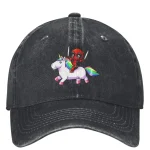 Deadpool Riding Unicorn Baseball Cap - Whimsical Merc Style
