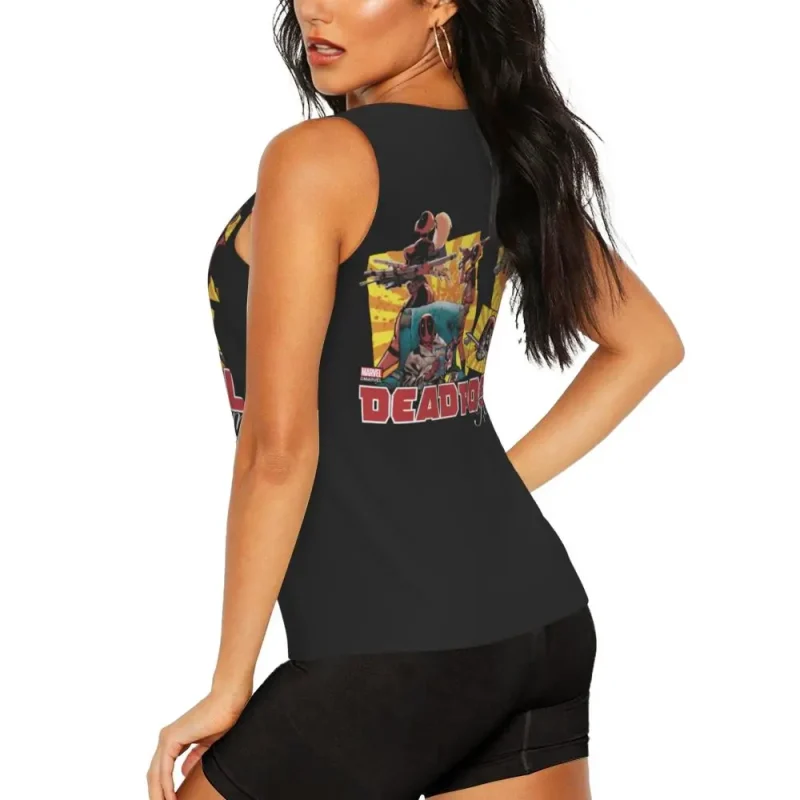 Black Tank Top with Deadpool Comic Design - Image 5