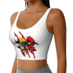 Cartoon Deadpool & Wolverine Crop Top - Dynamic Duo Style