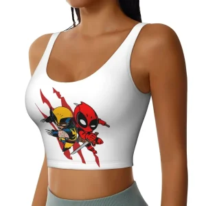 Cartoon Deadpool & Wolverine Crop Top - Dynamic Duo Style