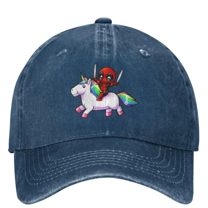 Deadpool Riding Unicorn Baseball Cap - Whimsical Merc Style - Image 11