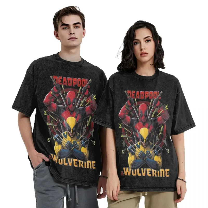 Deadpool & Wolverine Team-Up Vintage Wash T-shirt - Image 2