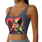 Deadpool & Wolverine Heart Crop Top - Dynamic Duo Love