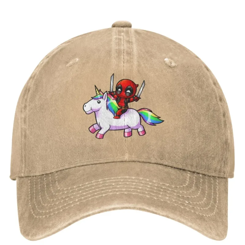Deadpool Riding Unicorn Baseball Cap - Whimsical Merc Style - Image 10