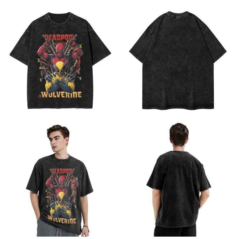 Deadpool & Wolverine Team-Up Vintage Wash T-shirt - Image 4