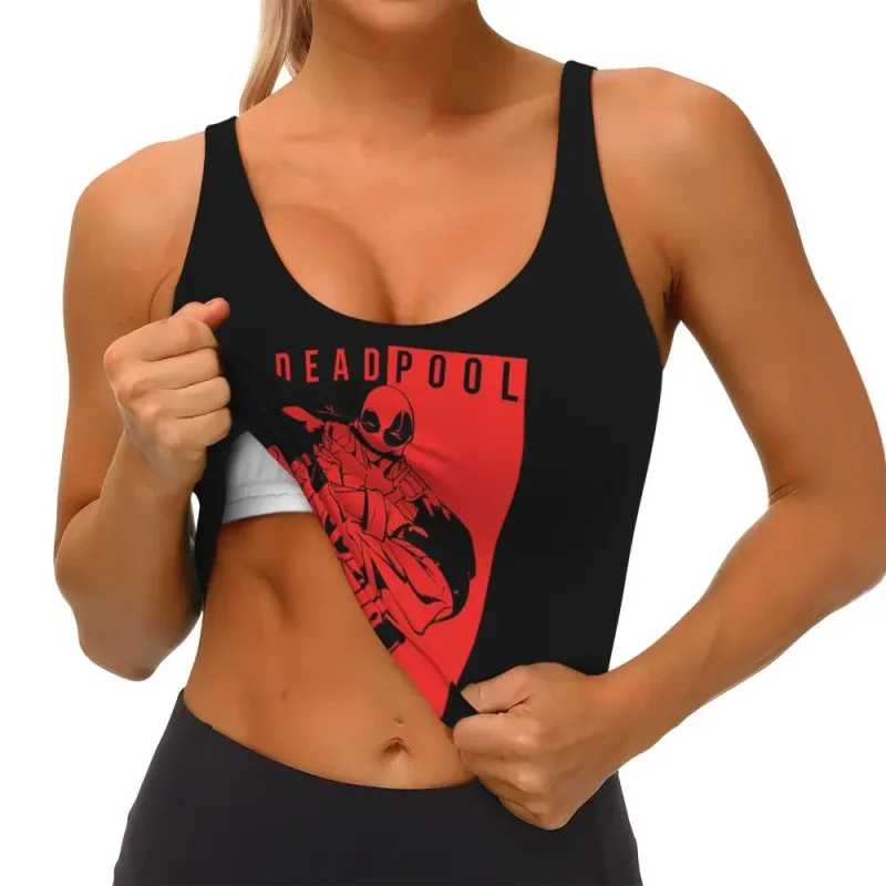 Red Silhouette Deadpool Crop Top - Bold Merc Style - Image 3