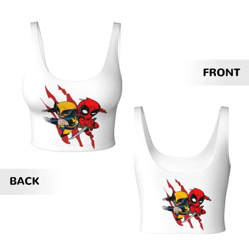 Cartoon Deadpool & Wolverine Crop Top - Dynamic Duo Style - Image 5