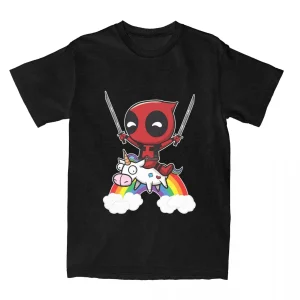 Deadpool Riding a Unicorn T-Shirt: A Rainbow of Madness