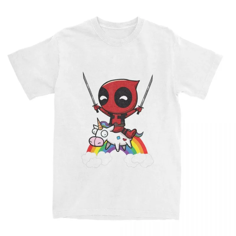 Deadpool Riding a Unicorn T-Shirt: A Rainbow of Madness - Image 2