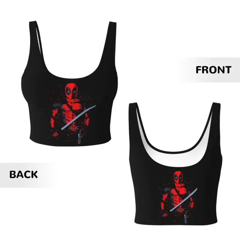 Deadpool with Sword Crop Top - Ready for Action - Image 5